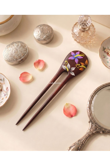 Painted Wooden Hair Stick
